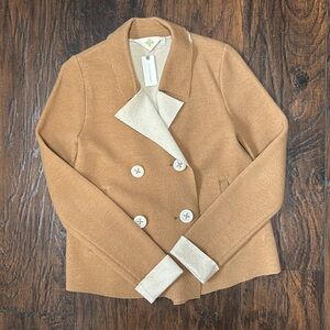 Anthropologie double breasted jacket, sweater material, never worn, size XS